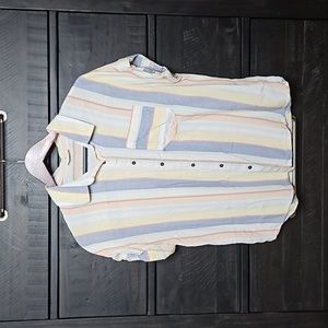 Strip Button Collard Shirt